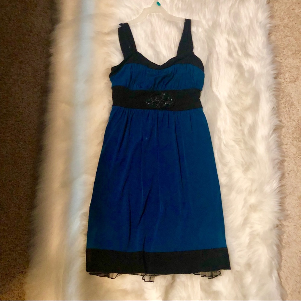 Teal & Black Dress